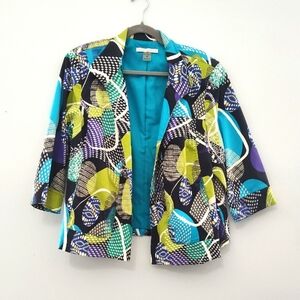 Peter Nygard Jacket Size 20 Easter Colorful Art to Wear Abstract Spring Summer